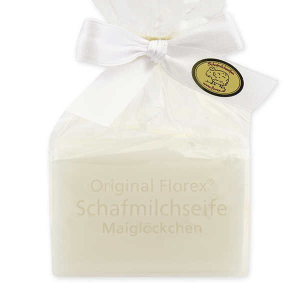 Sheep milk soap square 100g in a cellophane bag, Lily of the valley 